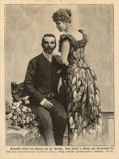 Princess Elvira of Bavaria (1868–1943) with Her Husband Rudolf von Wrbna-Kaunitz-Rietberg-Questenberg und Freudenthal by Hofphotograph Arthur Marx